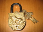 Brass Figure Puzzle Lock Lion